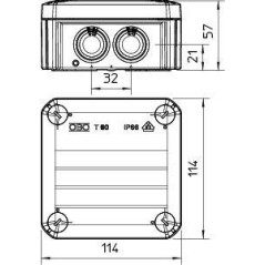 Коробка распределительная 114х114х57мм T60 RW OBO 2007525