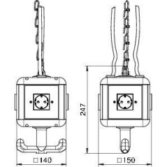 Блок питания 4 розетки 16А/250V VH-4 4SD OBO 6109802