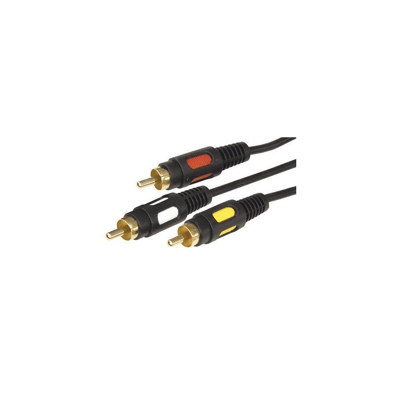 Шнур 3RCA Plug - 3RCA Plug 1.5м (GOLD) (уп.10шт) Rexant 17-0212