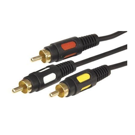 Шнур 3RCA Plug - 3RCA Plug 1.5м (GOLD) (уп.10шт) Rexant 17-0212