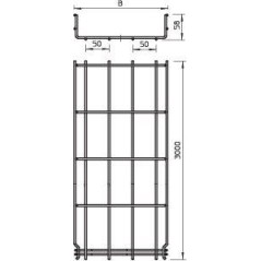 Лоток проволочный 150х55 L3000 сталь 3.9мм GRM 55 150 G оцинк. OBO 6001444