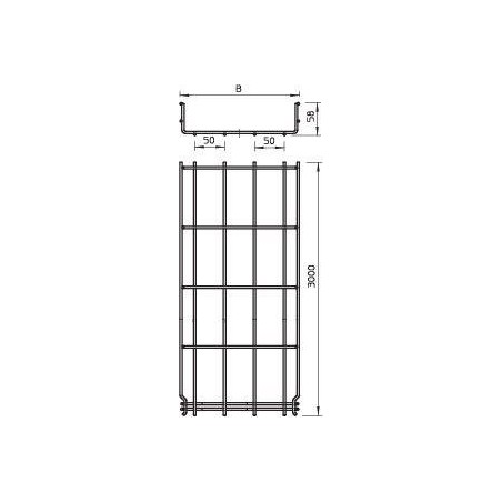 Лоток проволочный 150х55 L3000 сталь 3.9мм GRM 55 150 G оцинк. OBO 6001444