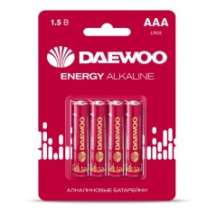 Элемент питания алкалиновый AAA/LR03 1.5В Energy Alkaline 2021 BL-4 (уп.4шт) DAEWOO 5029903