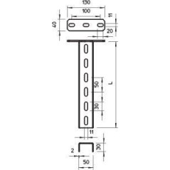 Стойка потолочная US 3 400мм гор. цинк US 3 K 40 FT OBO 6342355