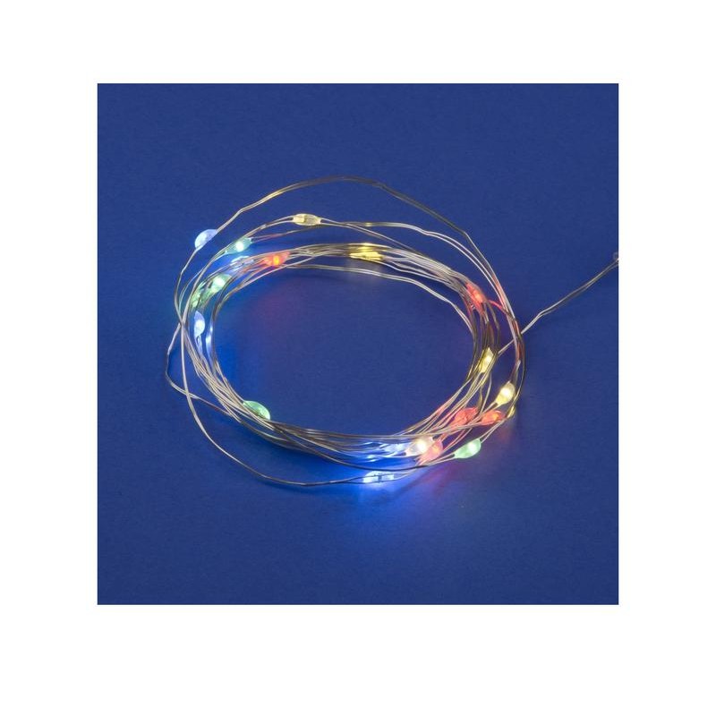 Гирлянда LED на батарейках ULD-S0200-020/DTB/3AA/RC RGB IP20 DEW 3AA (не в/к) "Роса" 2м 20 диодов RG