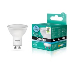 Лампа светодиодная LED7 GU10/845/GU10 7Вт 4500К бел. GU10 485лм 220-240В Camelion 11655