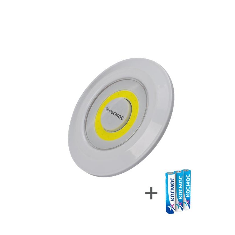 Фонарь-подсветка 3Вт COB LED 3xAAA (R03) корпус ABS-пластик самокл. поверхность в комплекте двустор.