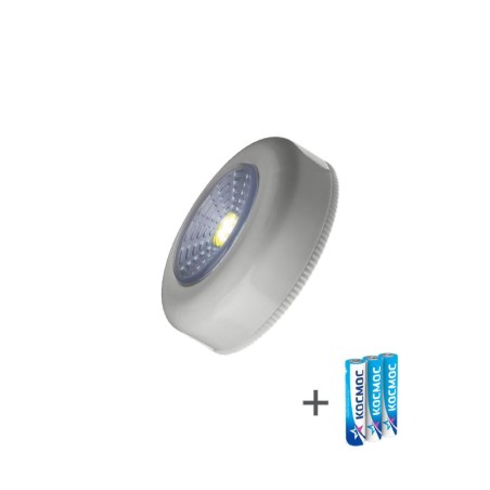 Фонарь-подсветка 1Вт COB LED 3xAAA (R03) корпус ABS-пластик сер. самокл. поверхность в комплекте дву