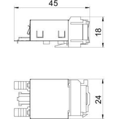 Разъем RJ45 кат.6 экр. Snap-In ASM-C6 GS OBO 6117345