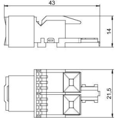 Модуль с суппорт. кат. 6 разъем RJ45 ASM-C6 OBO 6117341