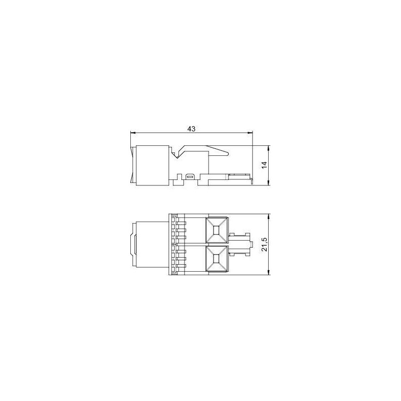 Модуль с суппорт. кат. 6 разъем RJ45 ASM-C6 OBO 6117341