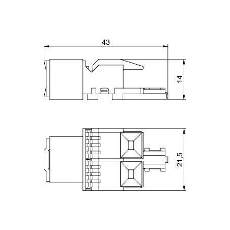 Модуль с суппорт. кат. 6 разъем RJ45 ASM-C6 OBO 6117341