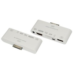 Адаптер AV 6 в 1 для iPhone 4/4S на HDMI USB microSD SD 3.5мм microUSB 40-0103