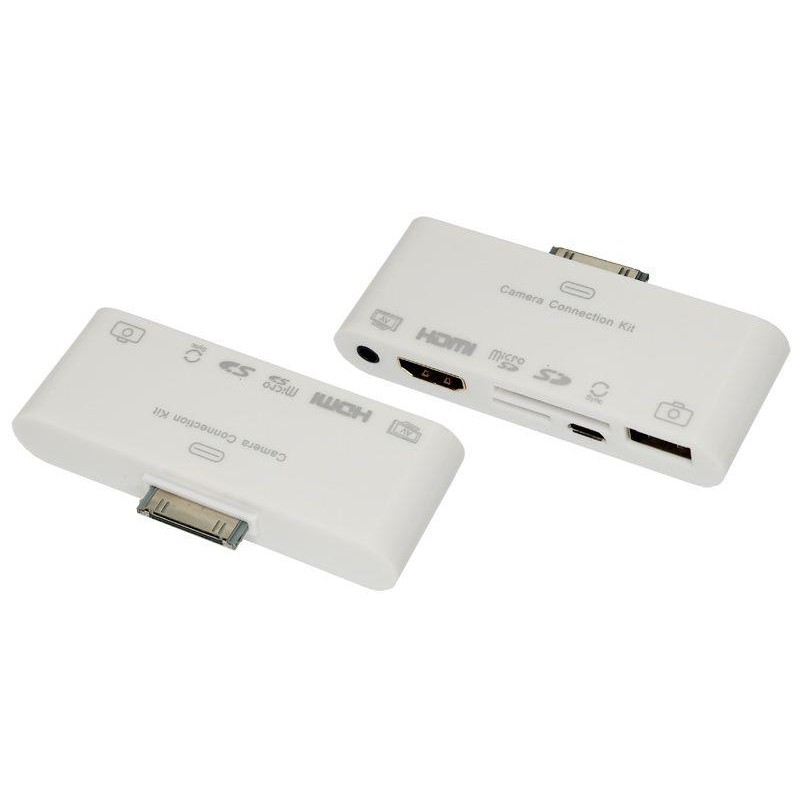 Адаптер AV 6 в 1 для iPhone 4/4S на HDMI USB microSD SD 3.5мм microUSB 40-0103