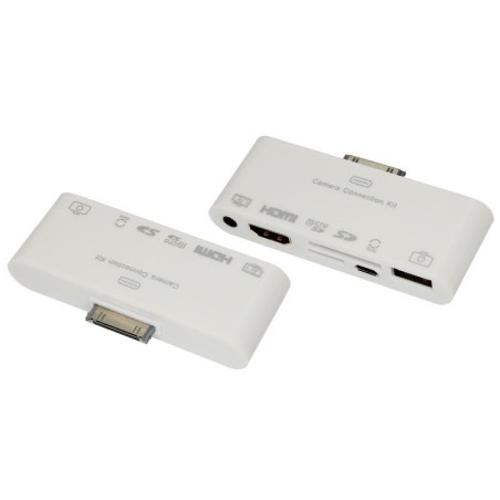 Адаптер AV 6 в 1 для iPhone 4/4S на HDMI USB microSD SD 3.5мм microUSB 40-0103