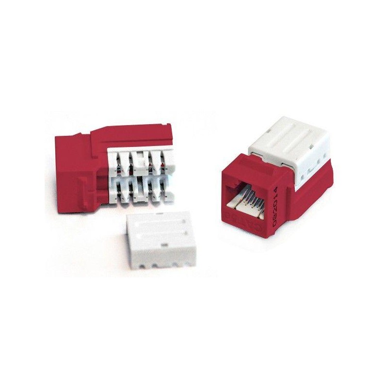 Вставка Keystone Jack RJ45 (8P8C) кат.5E 110 IDC KJNE-8P8C-C5e-90-RD заделка с помощью NE-TOOL красн