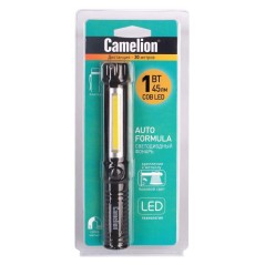 Фонарь-ручка LED51521 COB LED + 1Вт LED 3хLR03 магнит клипса пластик. черн. (блист.) Camelion 13361