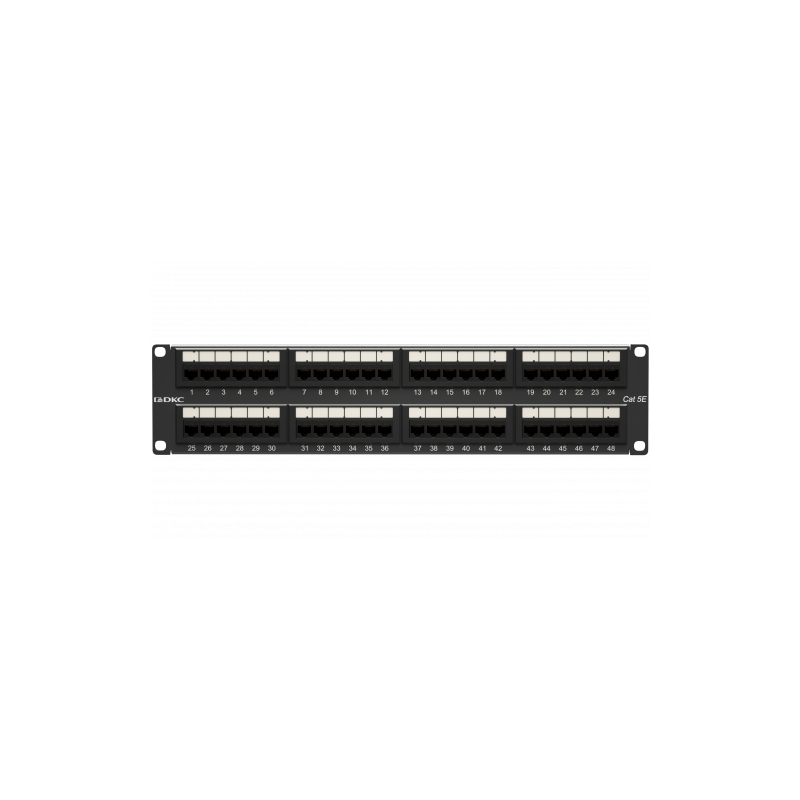 Патч-панель 19дюйм 2UCAT5E 48 портов RJ45 неэкранированная DKC RN5PPU242