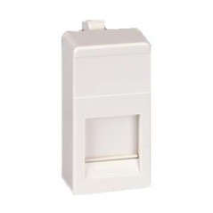 Адаптер на 1 RJ45(12) коннектор узкий шторка Simon27 бел. 27087-34