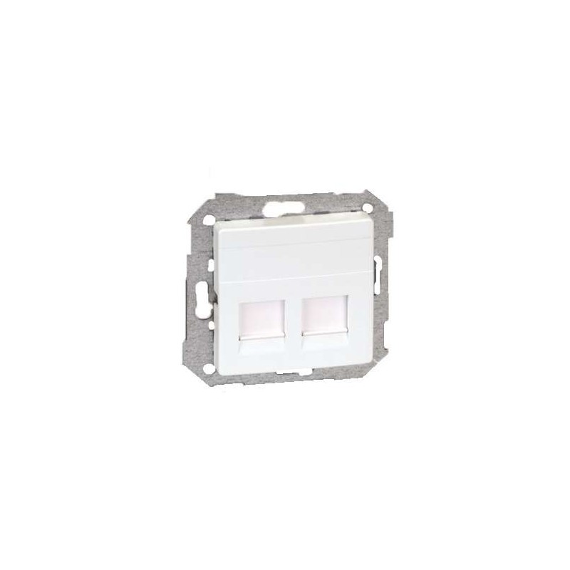 Адаптер на 2 RJ45 коннектора Simon82 защ. шторки бел. Simon 82006-30