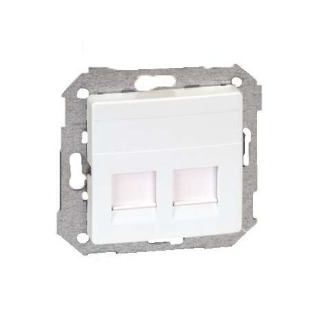 Адаптер на 2 RJ45 коннектора Simon82 защ. шторки бел. Simon 82006-30