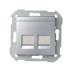 Адаптер на 2 RJ45 коннектора Simon82 защ. шторки алюм. Simon 82006-33