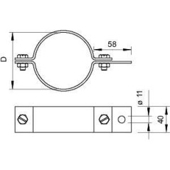 Скоба для труб d100мм 303 DIN-3 1/2 OBO 5102251