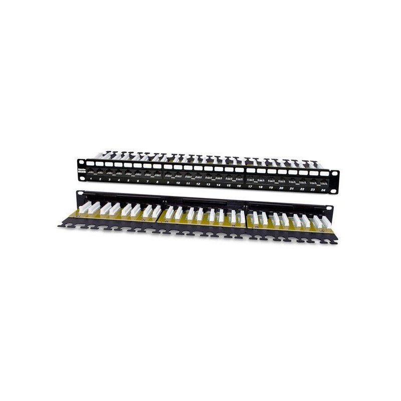 Патч-панель 19дюйм PP2-19-24-8P8C-C6A-110D 1U 24 порта RJ45 кат.6a Dual IDC Hyperline 225399