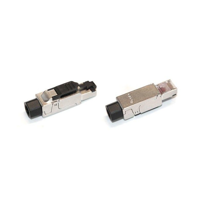 Разъем PLUF-8P8C-S-C6A-SH RJ45 (8P8C) под витую пару полевая заделка кат.6a экран. для ож кабеля (об