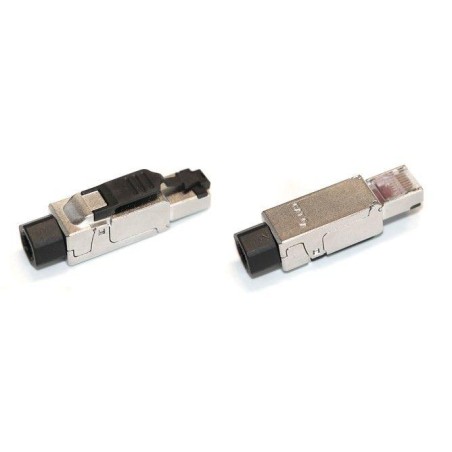 Разъем PLUF-8P8C-S-C6A-SH RJ45 (8P8C) под витую пару полевая заделка кат.6a экран. для ож кабеля (об