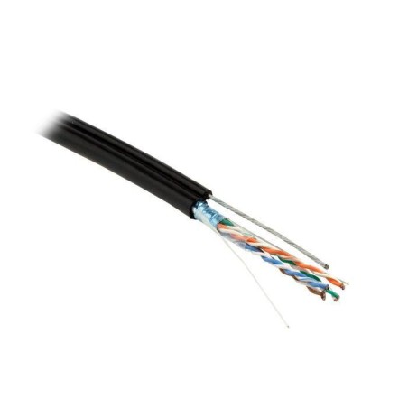 Кабель витая пара F/UTP кат.5E 4 пары 24 AWG ож solid экран-фольга с метал. трос. внешн. PE FUTP4-C5