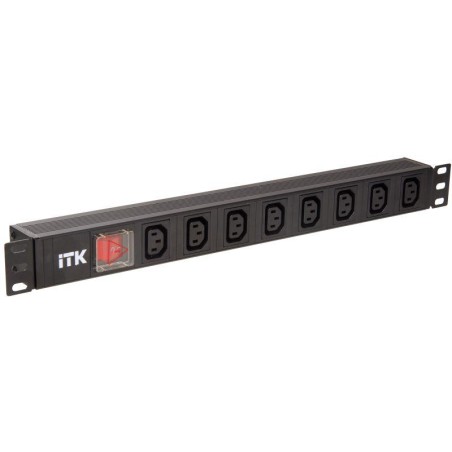 Блок розеток 8 мест PDU 19дюймов IEC320 C13 PH12-8C133 с LED выкл. алюм. профиль1U вход C14 без шнур