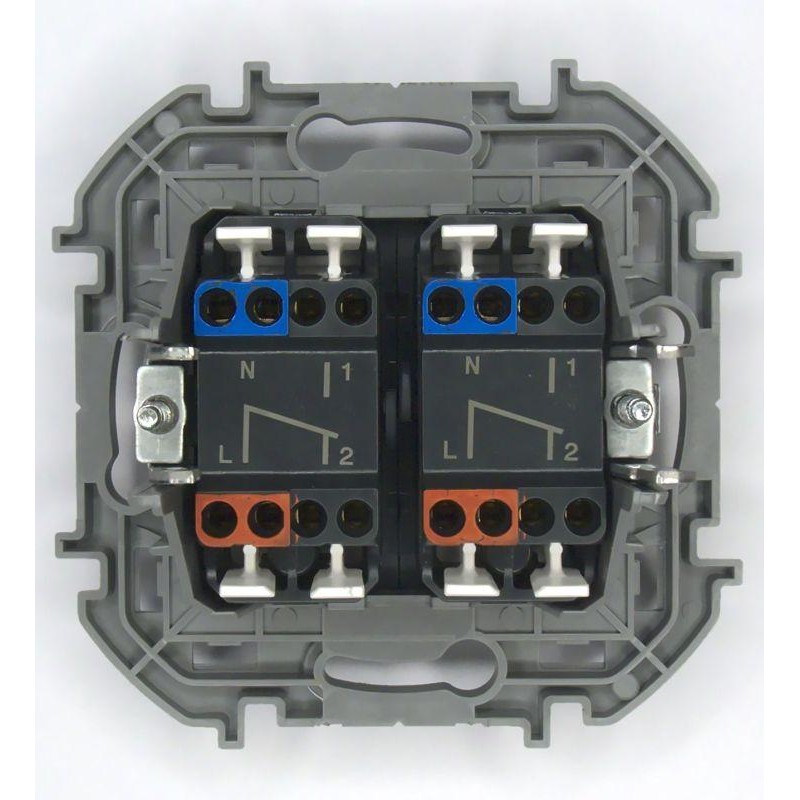 Переключатель модульный 2-кл. Inspiria с подсветкой 10AX 250В алюм. Leg 673667