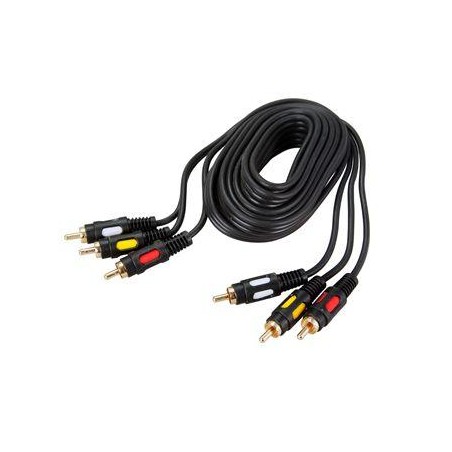 Шнур 3RCA Plug - 3RCA Plug 3м (GOLD) (уп.10шт) Rexant17-0214