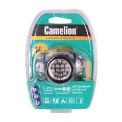 Фонарь налобный LED 5312-14F4 14LED 4 режима 3хR03 (в компл.) металлик Camelion 7536