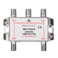 Делитель ТВ "краб" х 4 под F разъем 5-2500 МГц "СПУТНИК" REXANT 05-6203