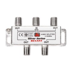 Делитель ТВ "краб" х4+5шт.F "BOX" 5-1000 МГц "Silver" Rexant 05-6103