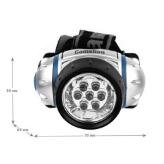 Фонарь налобный LED5310-7F3 7LED 3 режима 3хLR03 (в компл.) металлик Camelion 7534