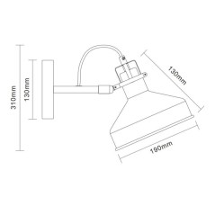 Светильник WML-425 С62 настен. Amsterdam 1хE27 40Вт 230В черн.+медь Camelion 13020