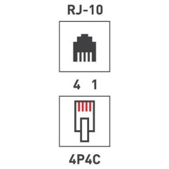 Джек телефонный 4P4C (уп.100шт) Rexant 05-1001