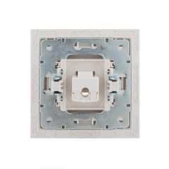 Розетка компьютерная 1-м СП Rain RJ45 с хром. боковой вставкой бел. LEZARD 703-0225-139