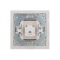 Розетка компьютерная 1-м СП Rain RJ45 с хром. боковой вставкой бел. LEZARD 703-0225-139