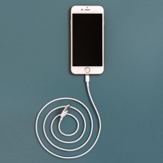 Кабель USB для iPhone 5/6/7 моделей оригинал (чип MFI) 1м бел. Rexant 18-0000