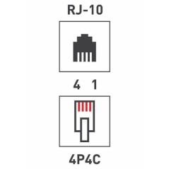 Джек телефонный 4P4C (уп.100шт) Rexant 05-1001