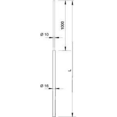 Стержень молниеприем. суженый в трубе 101 VL2000 d10/16х2000 OBO 5401983