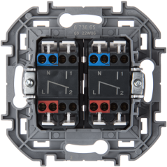 Переключатель модульный 2-кл. Inspiria с подсветкой10AX 250 В бел. Leg 673665