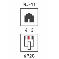 Розетка телефонная 1-м ОП RJ11 (6P2C) кат.3 PROCONNECT 03-0001-4