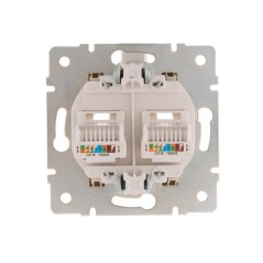 Розетка компьютерная 2-м СП Karina RJ45 механизм крем. LEZARD 707-0388-141