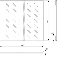 Полка перфорированная SH-J018-FC-800m-100KG-BK 19дюйм Г-600мм для напольн. шкафов с Г-800мм усил. до 100кг черн. RAL 9004 Cabeus