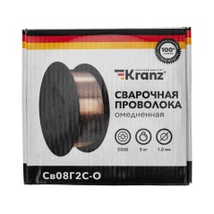 Проволока сварочная омедненная Св08Г2С-О (ER70S-6, SG2) 5кг 1.0мм D200 Kranz KR-11-0982-5